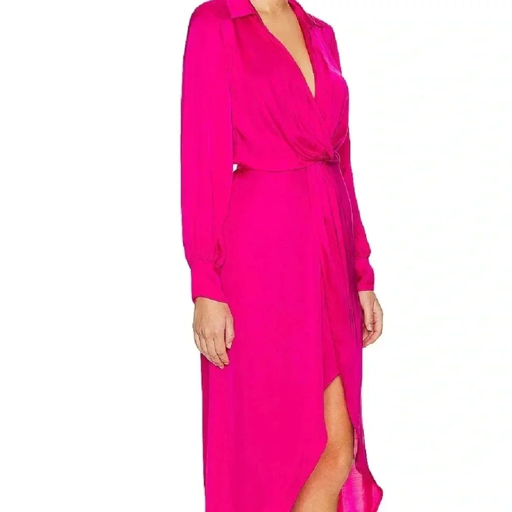 Young Fabulous And Broke Siren Shirt Dress Color Raspberry/ Size Small. - Picture 2 of 11